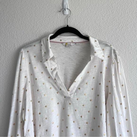 Boden Collared Notch Neck Cotton Top - Picture 3 of 12